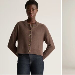 NEW Quince 100% organic cotton cropped cardigan XS